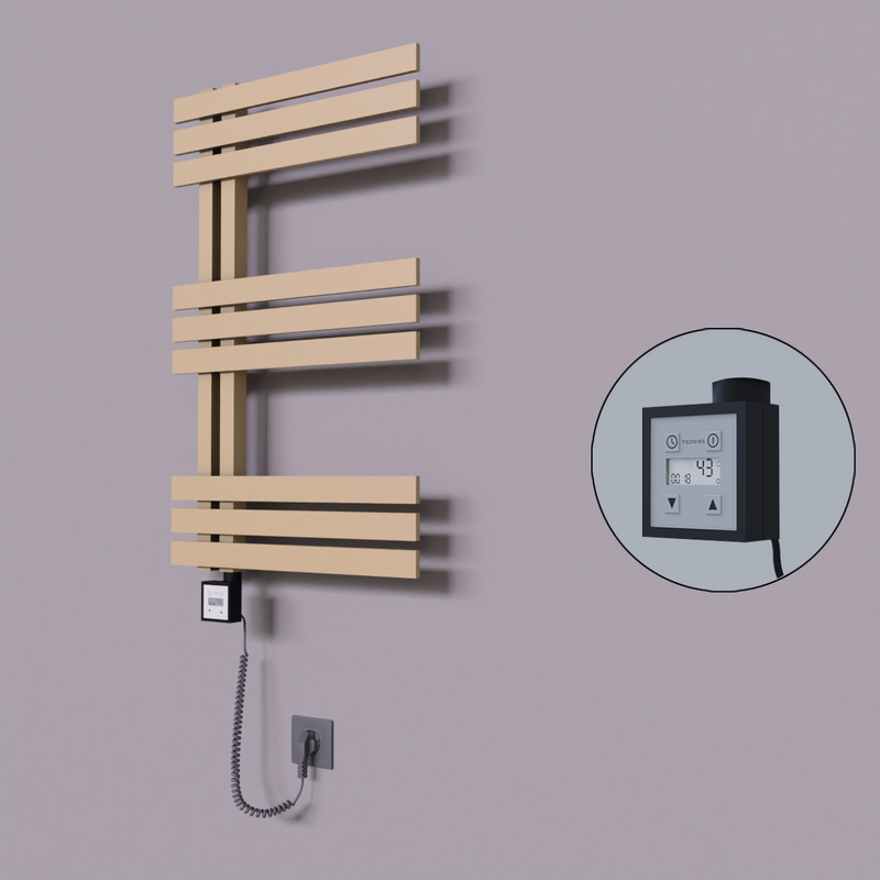 Thames Dekoratif Elektrikli Havlupan 600x800 Kapuçino (KTX3 Termostat) 300W Spiral Kablolu 