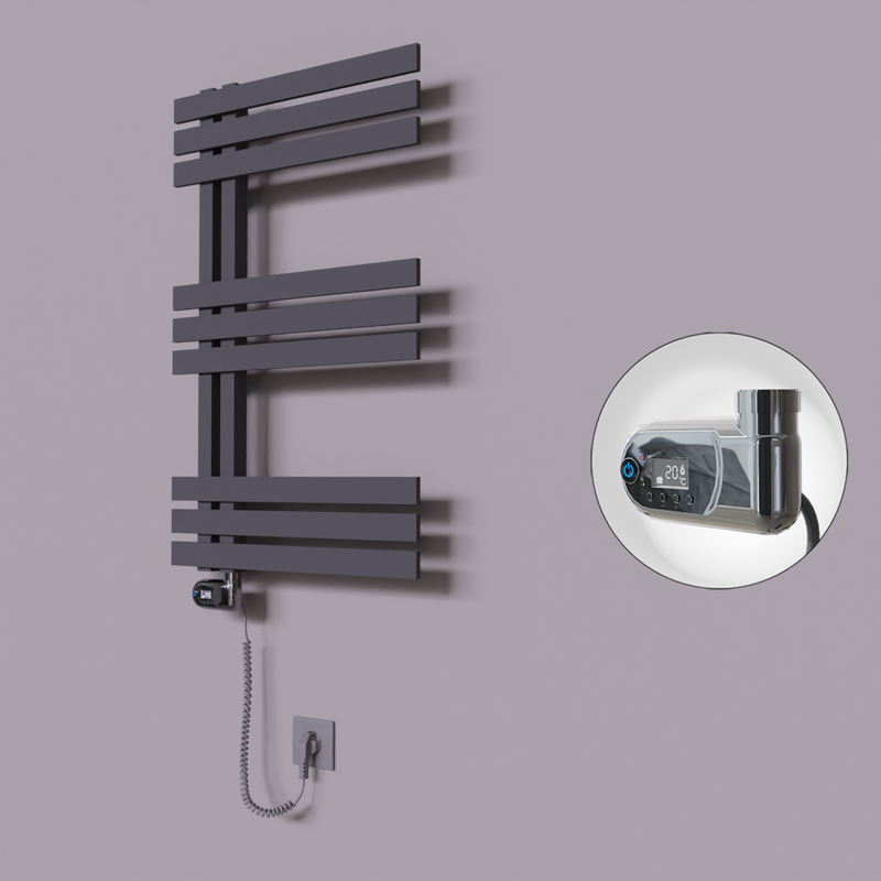 Thames Dekoratif Elektrikli Havlupan 600x800 Koyu Antrasit (Thesis Termostat) 300W 
