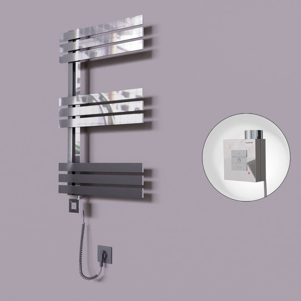 Thames Dekoratif Elektrikli Havlupan 600x800 Krom (KTX1 Termostat) 200W Spiral Kablolu - 1