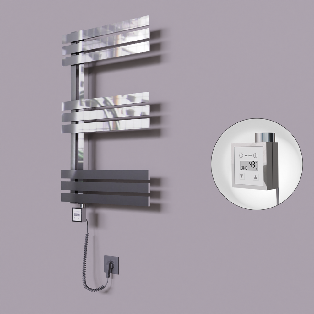Thames Dekoratif Elektrikli Havlupan 600x800 Krom (KTX3 Termostat) 200W Spiral Kablolu - 1