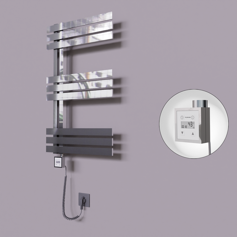 Thames Dekoratif Elektrikli Havlupan 600x800 Krom (KTX3 Termostat) 200W Spiral Kablolu 