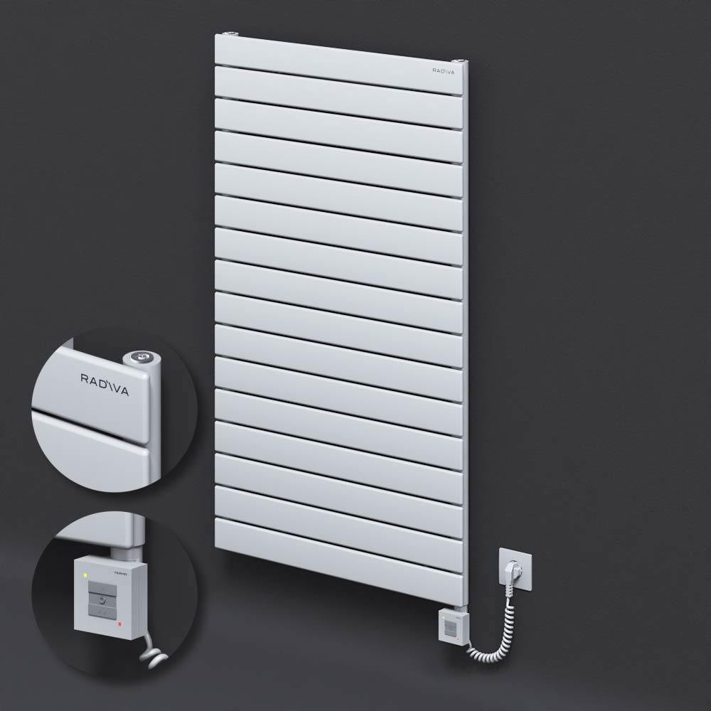 Tip 10H Elektrikli Çelik Dekoratif Radyatör 1180x700 Beyaz (KTX1 Termostat) 1000W Spiral Kablolu - 1