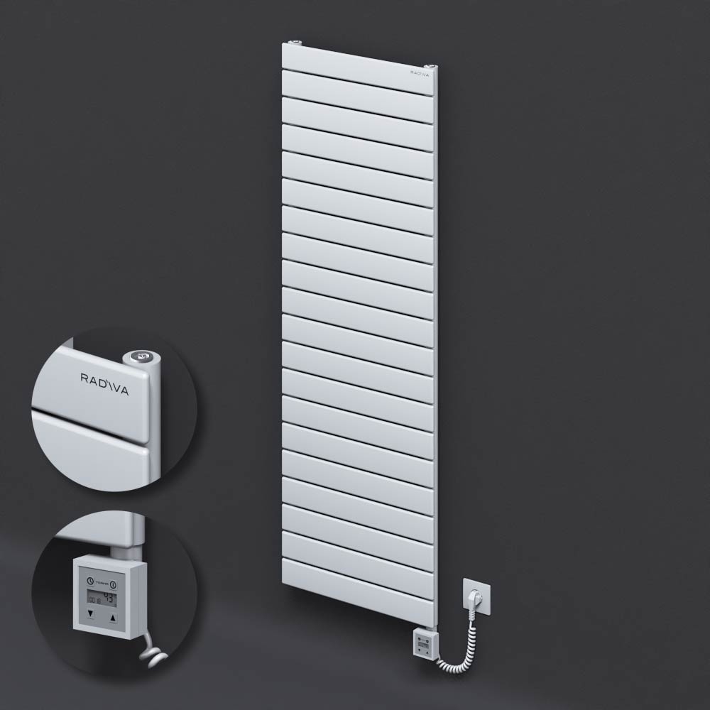 Tip 10H Elektrikli Çelik Dekoratif Radyatör 1476x500 Beyaz (KTX3 Termostat) 1000W Spiral Kablolu - 1