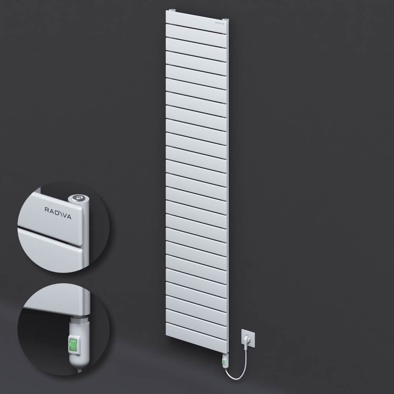 Tip 10H Elektrikli Çelik Dekoratif Radyatör 1772x400 Beyaz (On/Off Düğmeli) 900W 