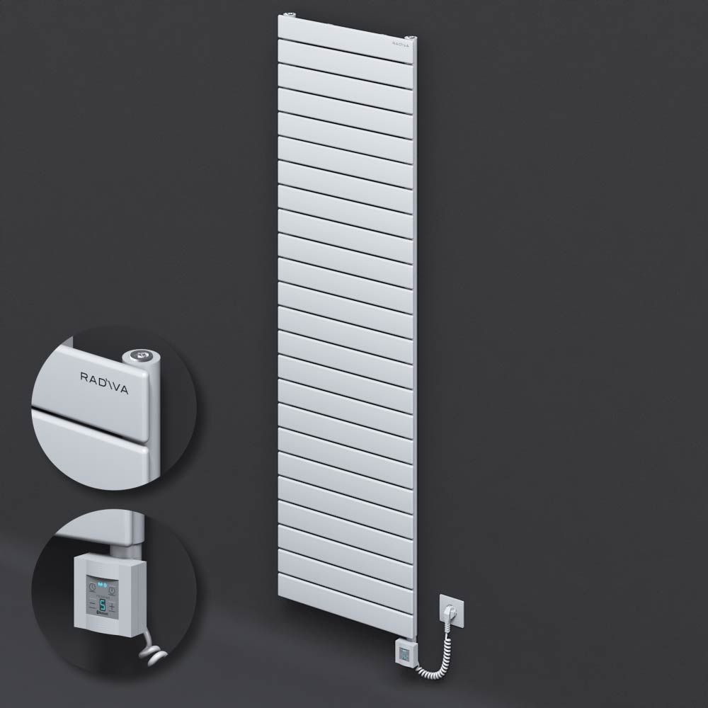 Tip 10H Elektrikli Çelik Dekoratif Radyatör 1772x500 Beyaz (KTX4 Termostat) 1000W Spiral Kablolu - 1