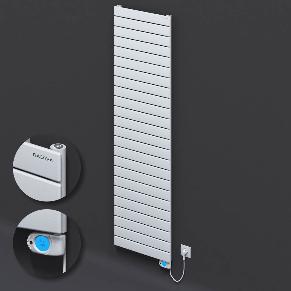 Tip 10H Elektrikli Çelik Dekoratif Radyatör 1772x500 Beyaz (Musa Termostat) 900W - 1