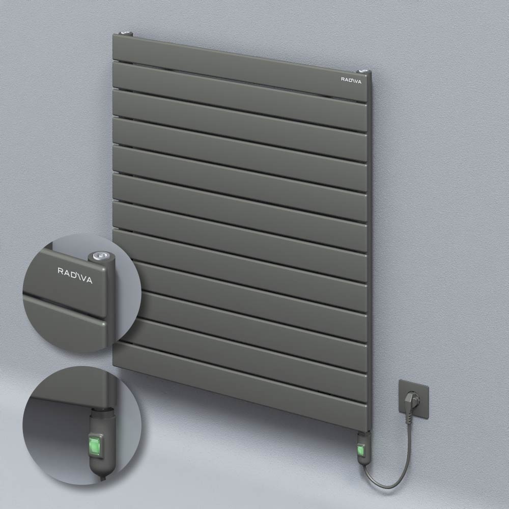 Tip 10H Elektrikli Çelik Dekoratif Radyatör 884x800 Antrasit (On/Off Düğmeli) 900W - 1