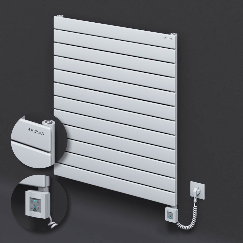 Tip 10H Elektrikli Çelik Dekoratif Radyatör 884x800 Beyaz (KTX4 Termostat) 1000W Spiral Kablolu - 1