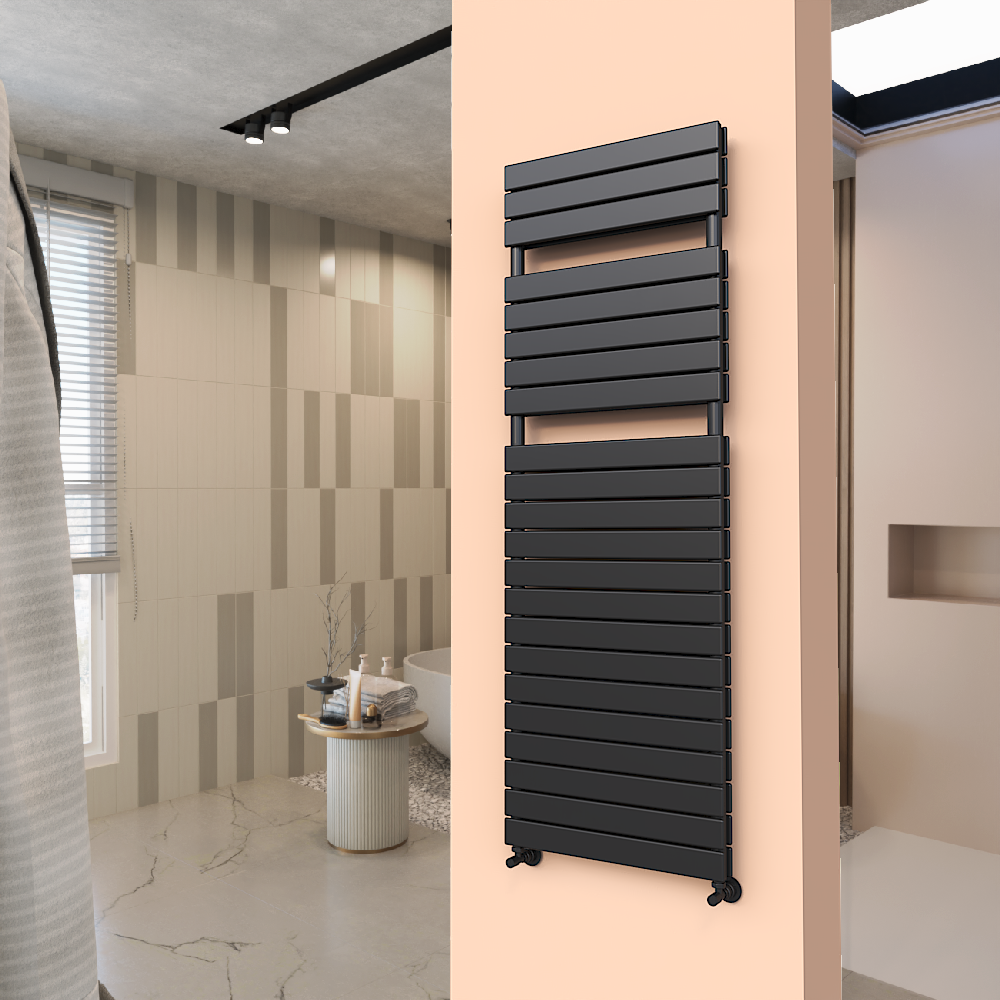 Tip 20H Decorative Towel Rail 600x1772 Black - 1