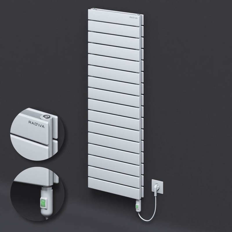 Tip 20H Elektrikli Çelik Dekoratif Radyatör 1180x400 Beyaz (On/Off Düğmeli) 900W 