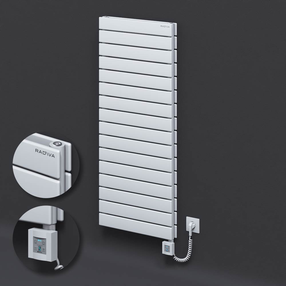 Tip 20H Elektrikli Çelik Dekoratif Radyatör 1180x500 Beyaz (KTX4 Termostat) 1000W Spiral Kablolu - 1