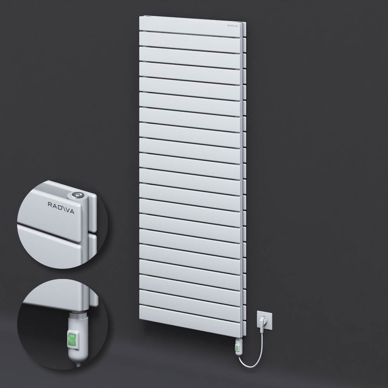Tip 20H Elektrikli Çelik Dekoratif Radyatör 1476x600 Beyaz (On/Off Düğmeli) 1500W 