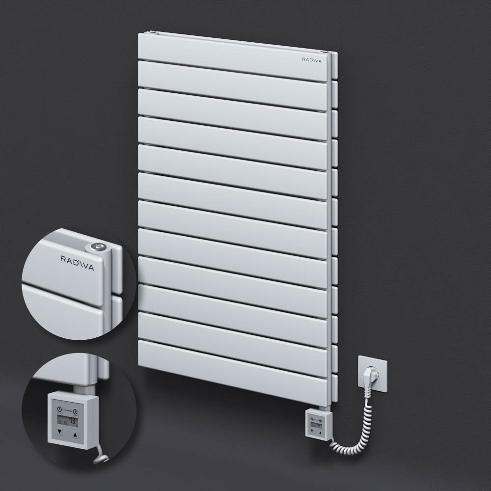 Tip 20H Elektrikli Çelik Dekoratif Radyatör 884x600 Beyaz (KTX3 Termostat) 1000W Spiral Kablolu - 1