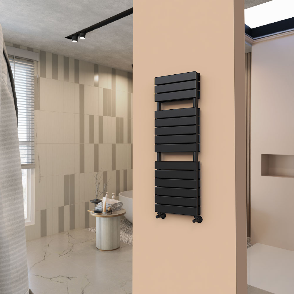Tip 21H Decorative Towel Rail 400x1180 Black - 1