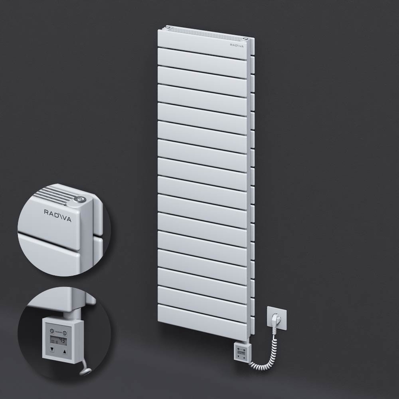 Tip 21H Elektrikli Çelik Dekoratif Radyatör 1180x400 Beyaz (KTX3 Termostat) 1000W Spiral Kablolu 