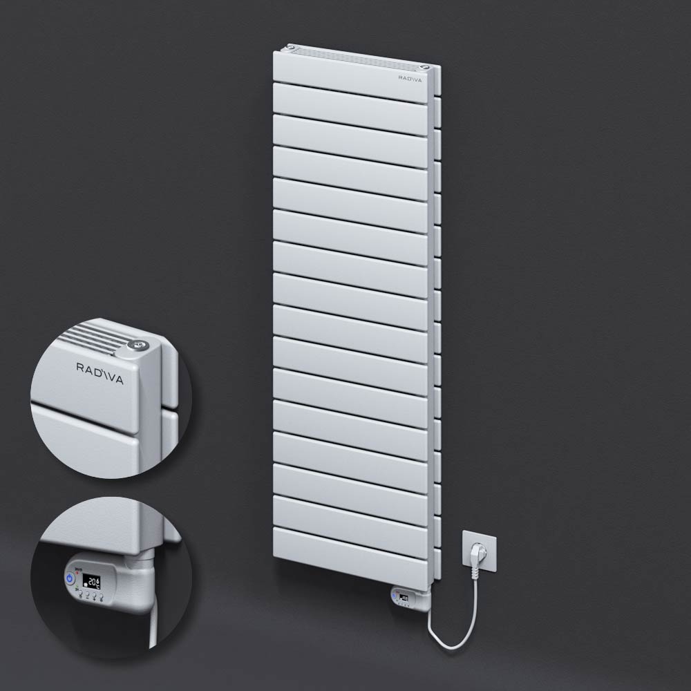 Tip 21H Elektrikli Çelik Dekoratif Radyatör 1180x400 Beyaz (Thesis Termostat) 900W - 1