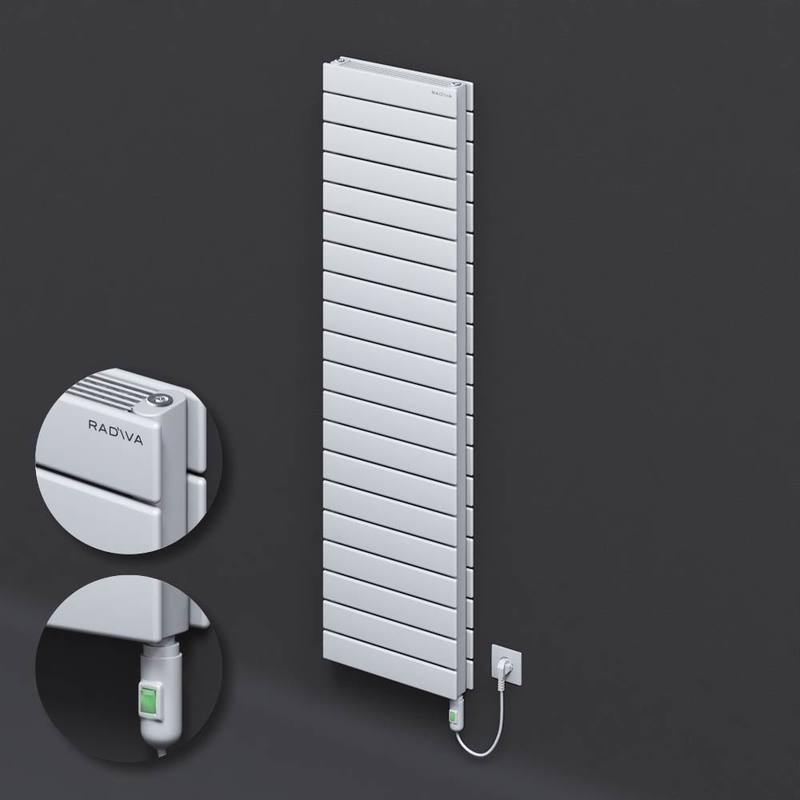 Tip 21H Elektrikli Çelik Dekoratif Radyatör 1476x400 Beyaz (On/Off Düğmeli) 1200W 