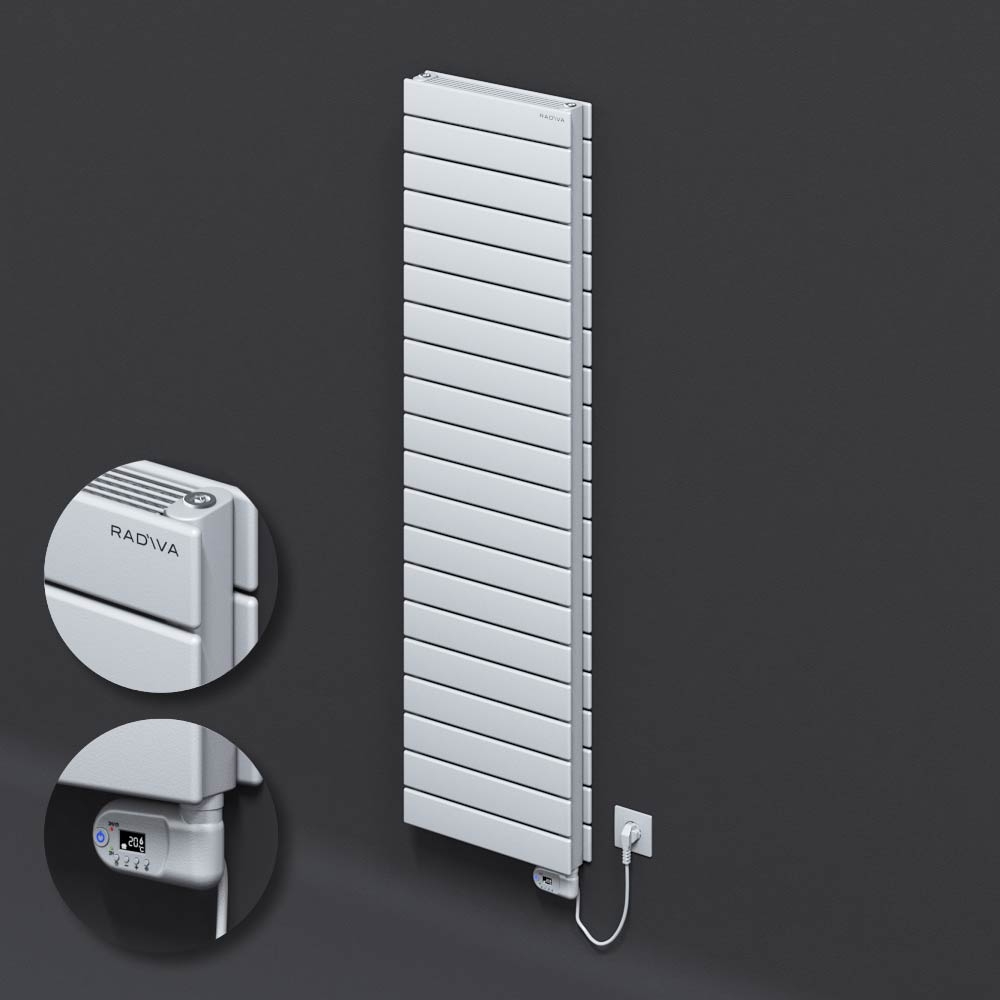 Tip 21H Elektrikli Çelik Dekoratif Radyatör 1476x400 Beyaz (Thesis Termostat) 900W - 1