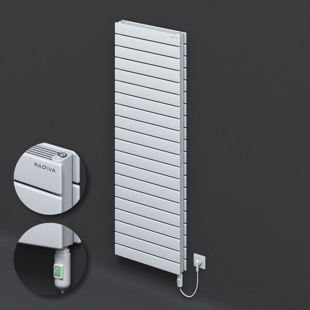 Tip 21H Elektrikli Çelik Dekoratif Radyatör 1476x500 Beyaz (On/Off Düğmeli) 1500W - 1