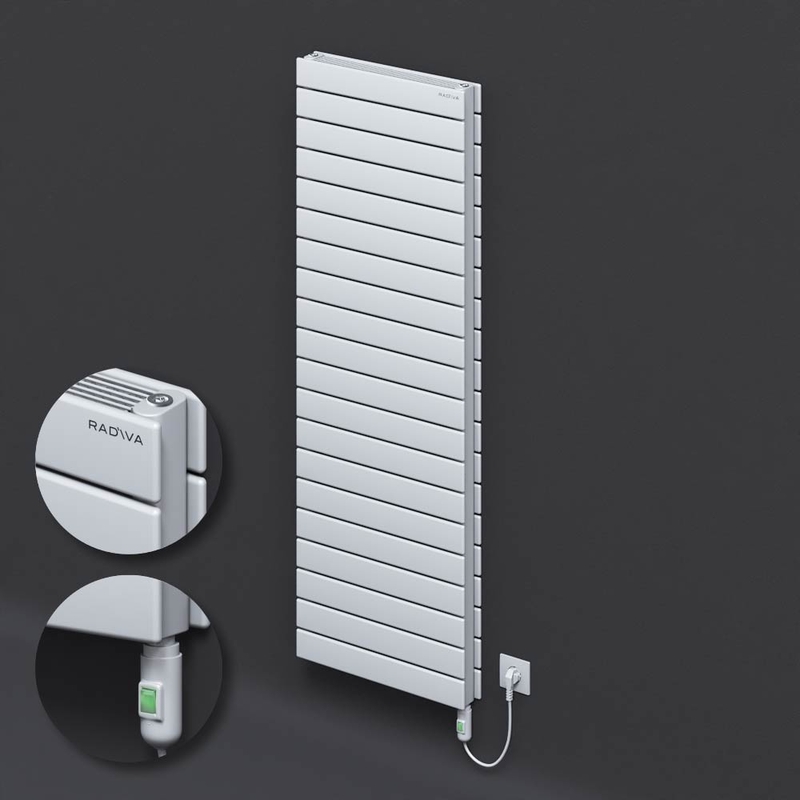 Tip 21H Elektrikli Çelik Dekoratif Radyatör 1476x500 Beyaz (On/Off Düğmeli) 1500W 