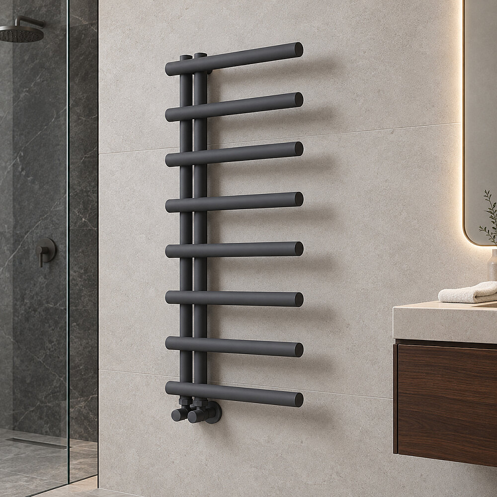 Tuna Decorative Towel Rail 500x1150 Dark Anthracite - 1