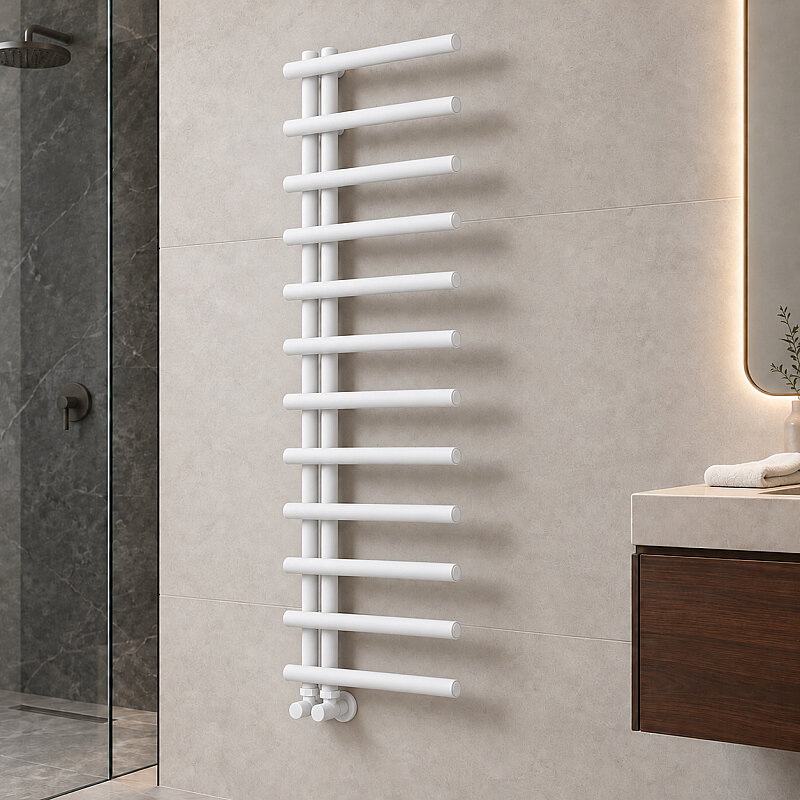 Tuna Decorative Towel Rail 500x1750 White