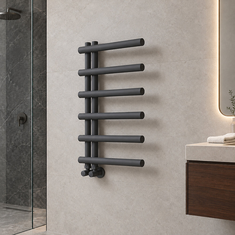 Tuna Decorative Towel Rail 500x850 Dark Anthracite - 1