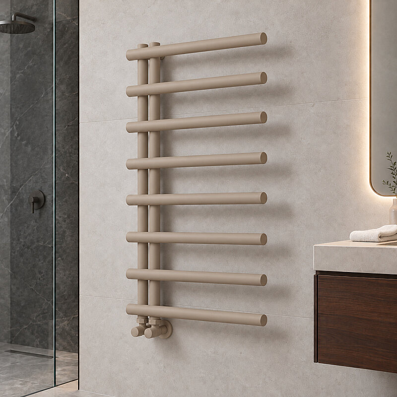 Tuna Decorative Towel Rail 600x1150 Cappuccino