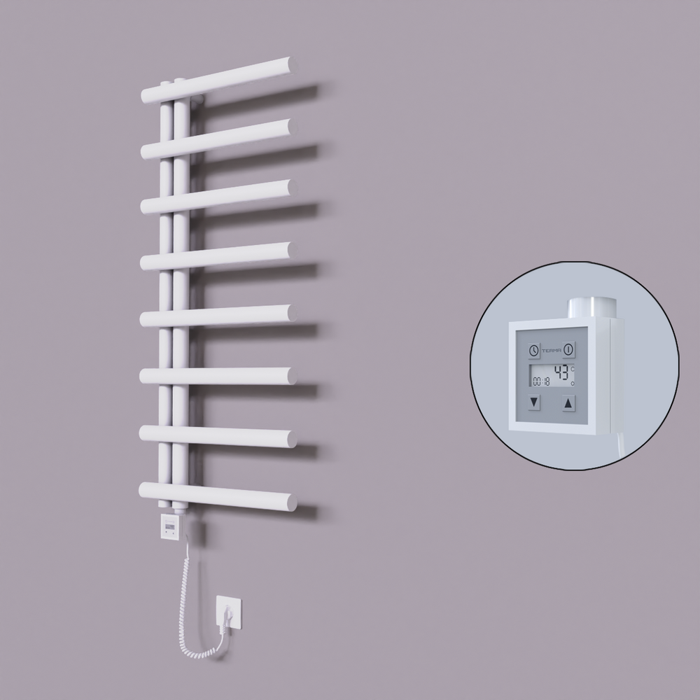 Tuna Dekoratif Elektrikli Havlupan 500x1150 Beyaz (KTX3 Termostat) 300W Spiral Kablolu - 1