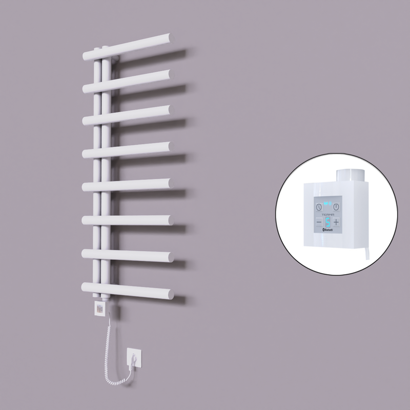 Tuna Dekoratif Elektrikli Havlupan 500x1150 Beyaz (KTX4 Termostat) 300W Spiral Kablolu 