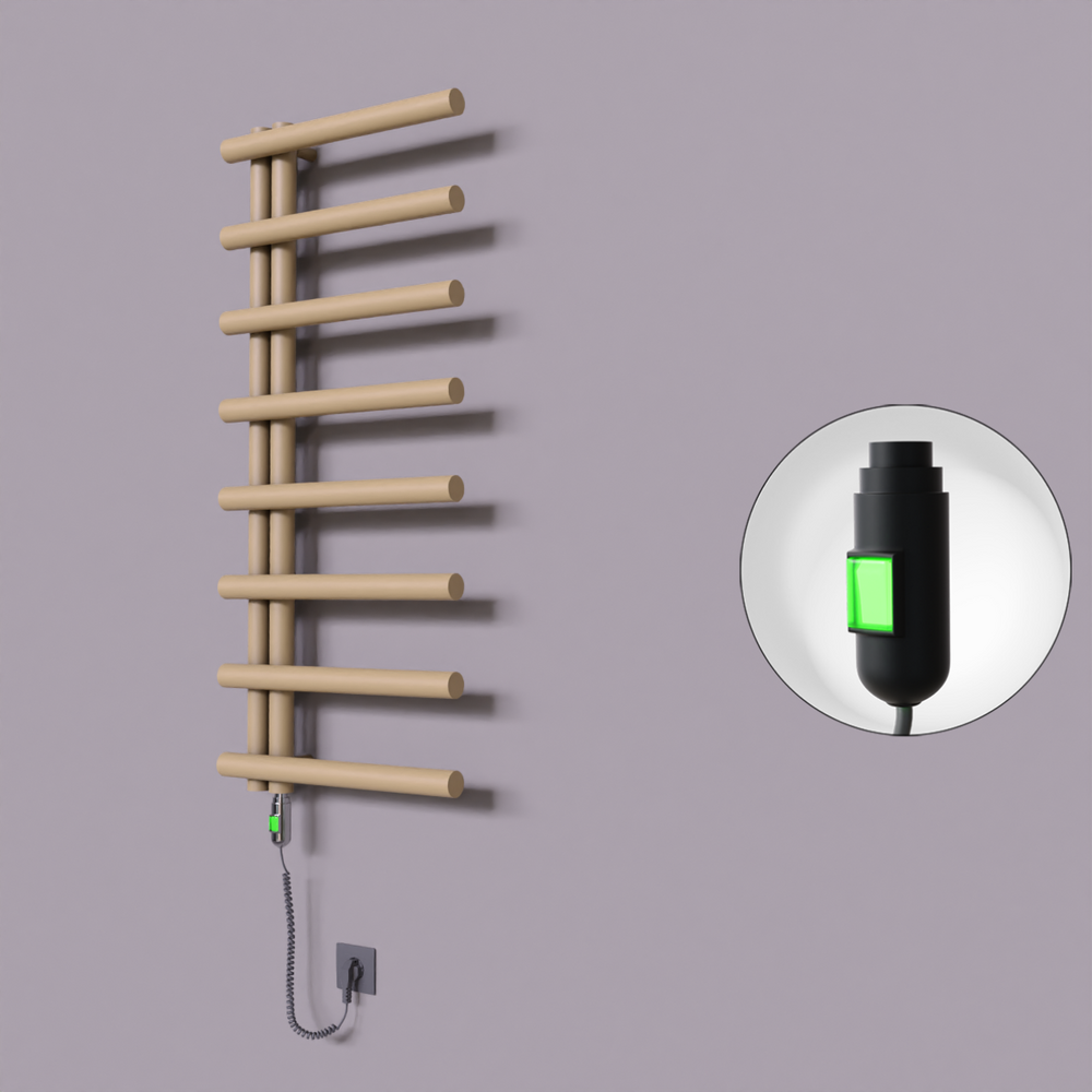 Tuna Dekoratif Elektrikli Havlupan 500x1150 Kapuçino (On/Off Düğmeli) 300W - 1