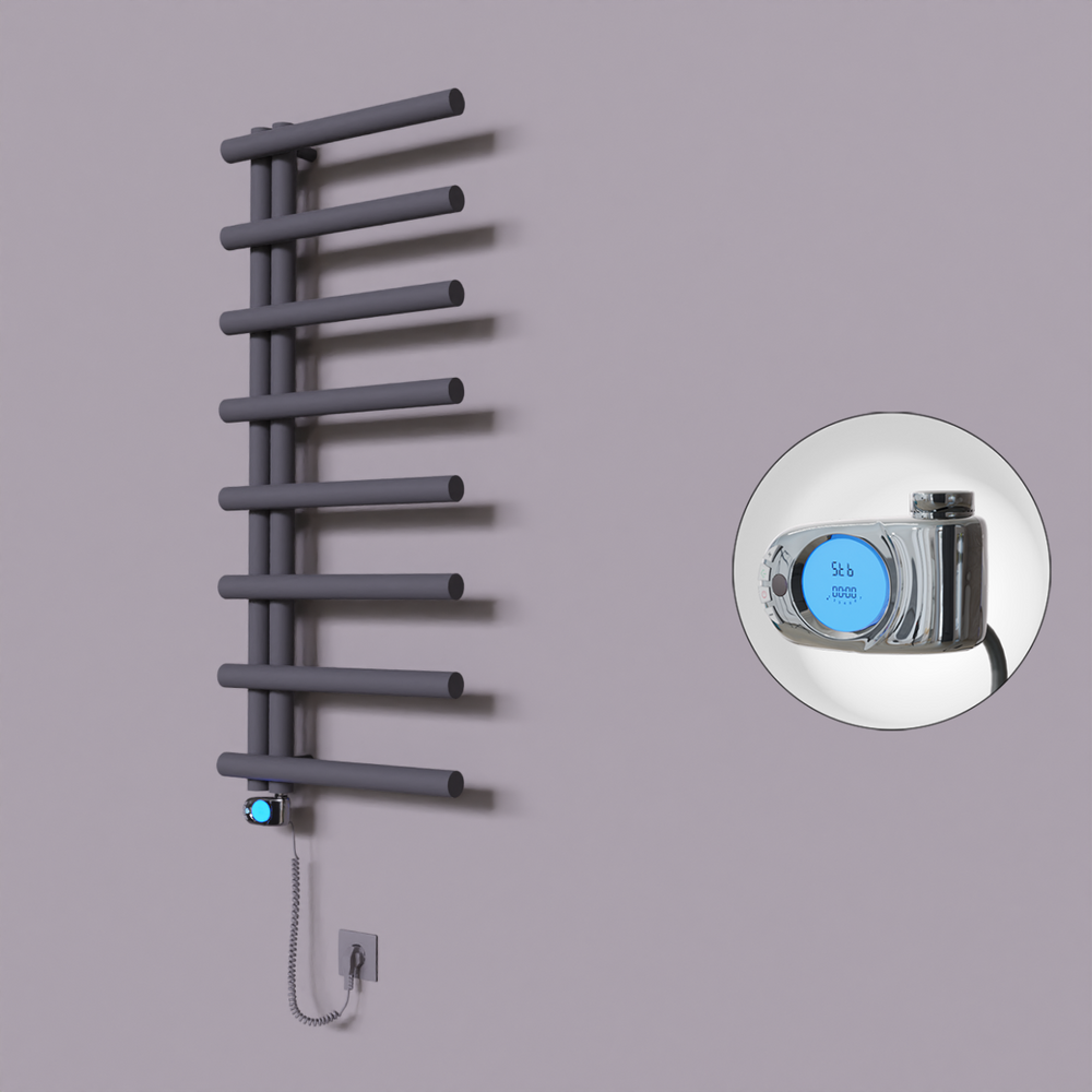 Tuna Dekoratif Elektrikli Havlupan 500x1150 Koyu Antrasit (Musa Termostat) 300W - 1