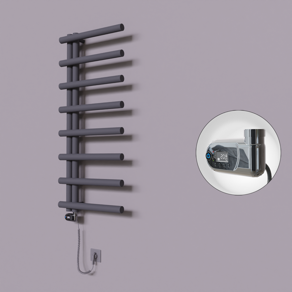 Tuna Dekoratif Elektrikli Havlupan 500x1150 Koyu Antrasit (Thesis Termostat) 300W - 1