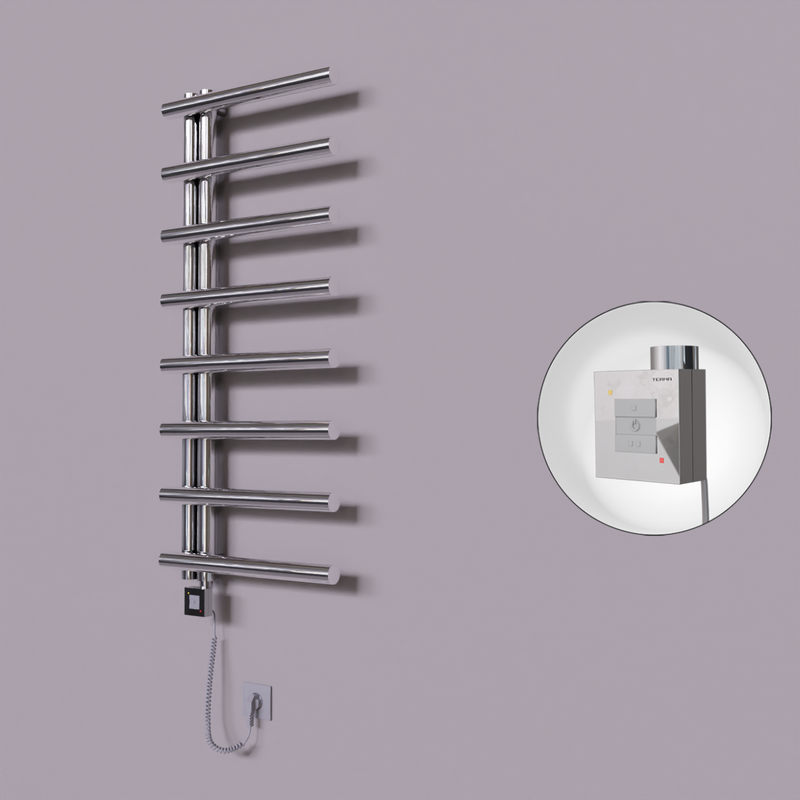 Tuna Dekoratif Elektrikli Havlupan 500x1150 Krom (KTX1 Termostat) 300W Spiral Kablolu 