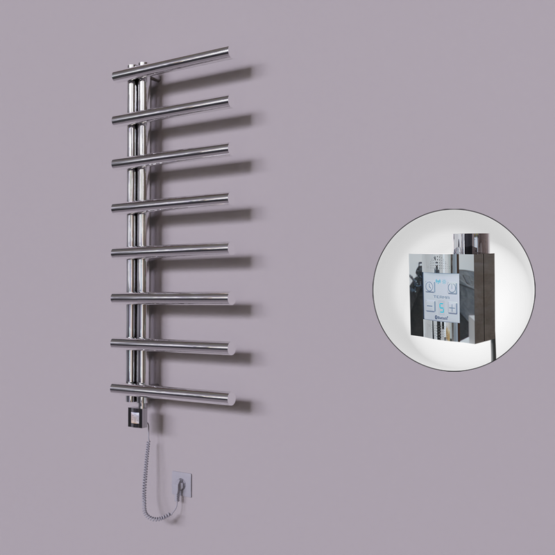 Tuna Dekoratif Elektrikli Havlupan 500x1150 Krom (KTX4 Termostat) 300W Spiral Kablolu 