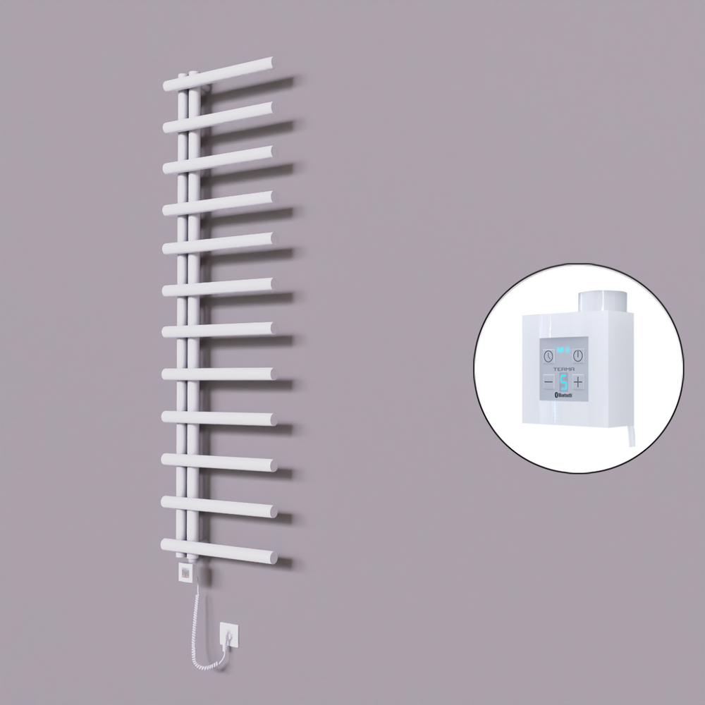 Tuna Dekoratif Elektrikli Havlupan 500x1750 Beyaz (KTX4 Termostat) 600W Spiral Kablolu - 1