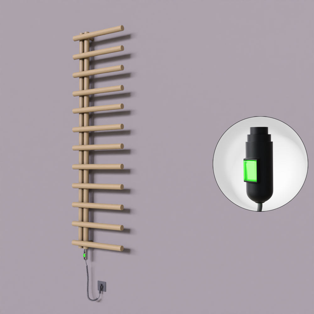 Tuna Dekoratif Elektrikli Havlupan 500x1750 Kapuçino (On/Off Düğmeli) 600W - 1