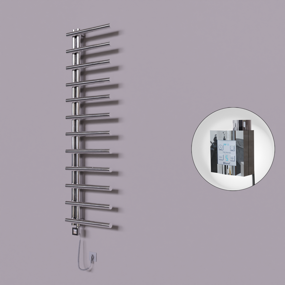 Tuna Dekoratif Elektrikli Havlupan 500x1750 Krom (KTX4 Termostat) 300W Spiral Kablolu - 1