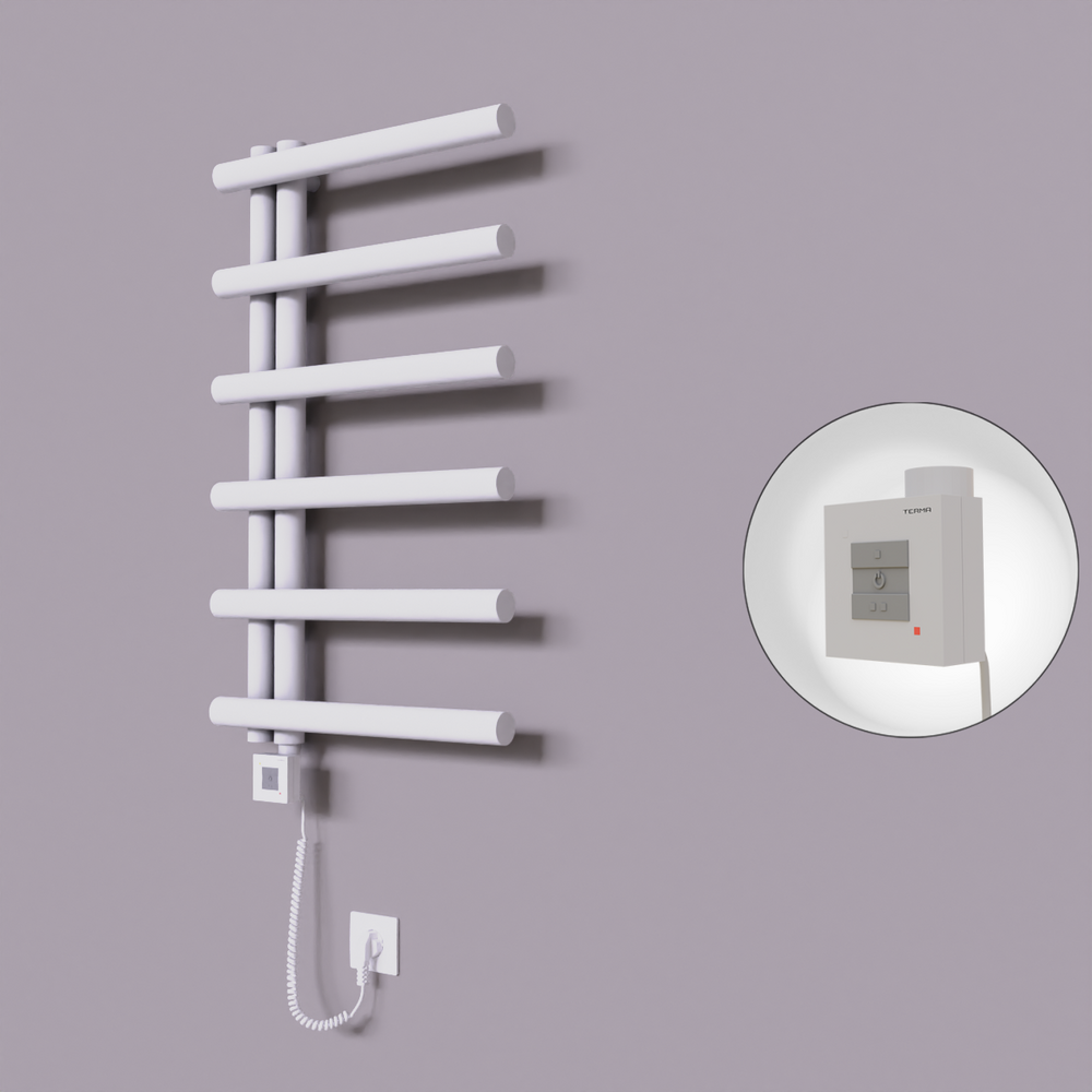 Tuna Dekoratif Elektrikli Havlupan 500x850 Beyaz (KTX1 Termostat) 300W Spiral Kablolu - 1