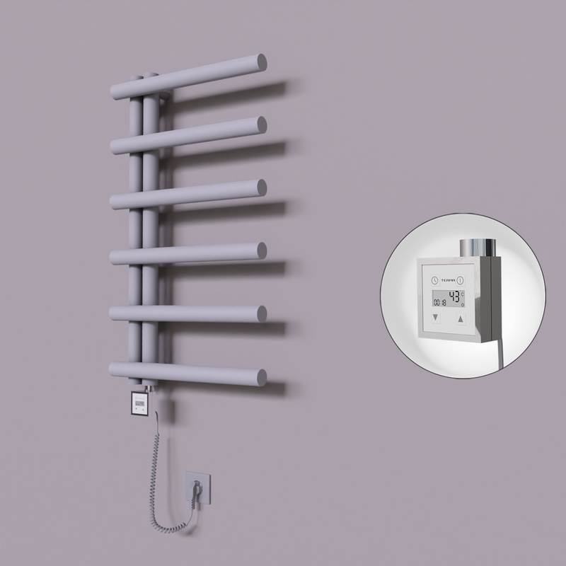 Tuna Dekoratif Elektrikli Havlupan 500x850 Gri (KTX3 Termostat) 300W Spiral Kablolu 