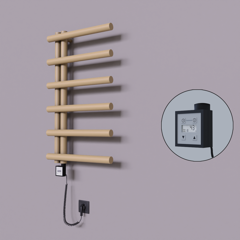 Tuna Dekoratif Elektrikli Havlupan 500x850 Kapuçino (KTX3 Termostat) 300W Spiral Kablolu 