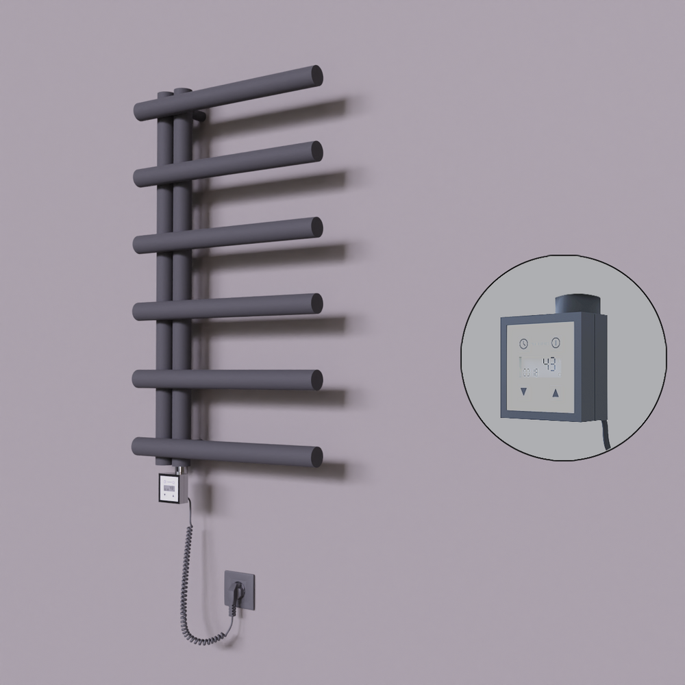 Tuna Dekoratif Elektrikli Havlupan 500x850 Koyu Antrasit (KTX3 Termostat) 300W Spiral Kablolu - 1