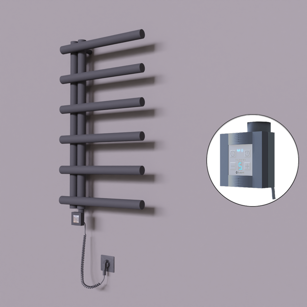 Tuna Dekoratif Elektrikli Havlupan 500x850 Koyu Antrasit (KTX4 Termostat) 300W Spiral Kablolu - 1
