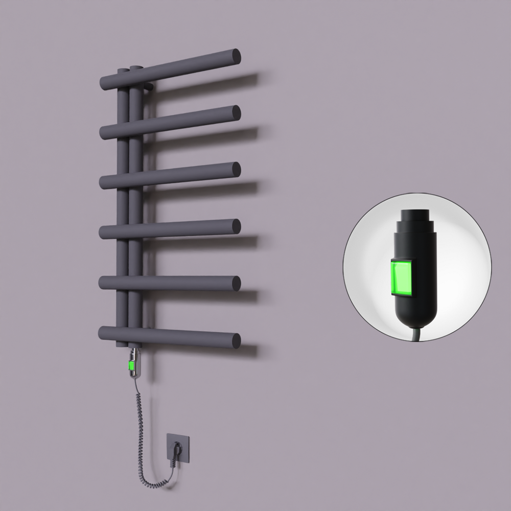 Tuna Dekoratif Elektrikli Havlupan 500x850 Koyu Antrasit (On/Off Düğmeli) 300W - 1