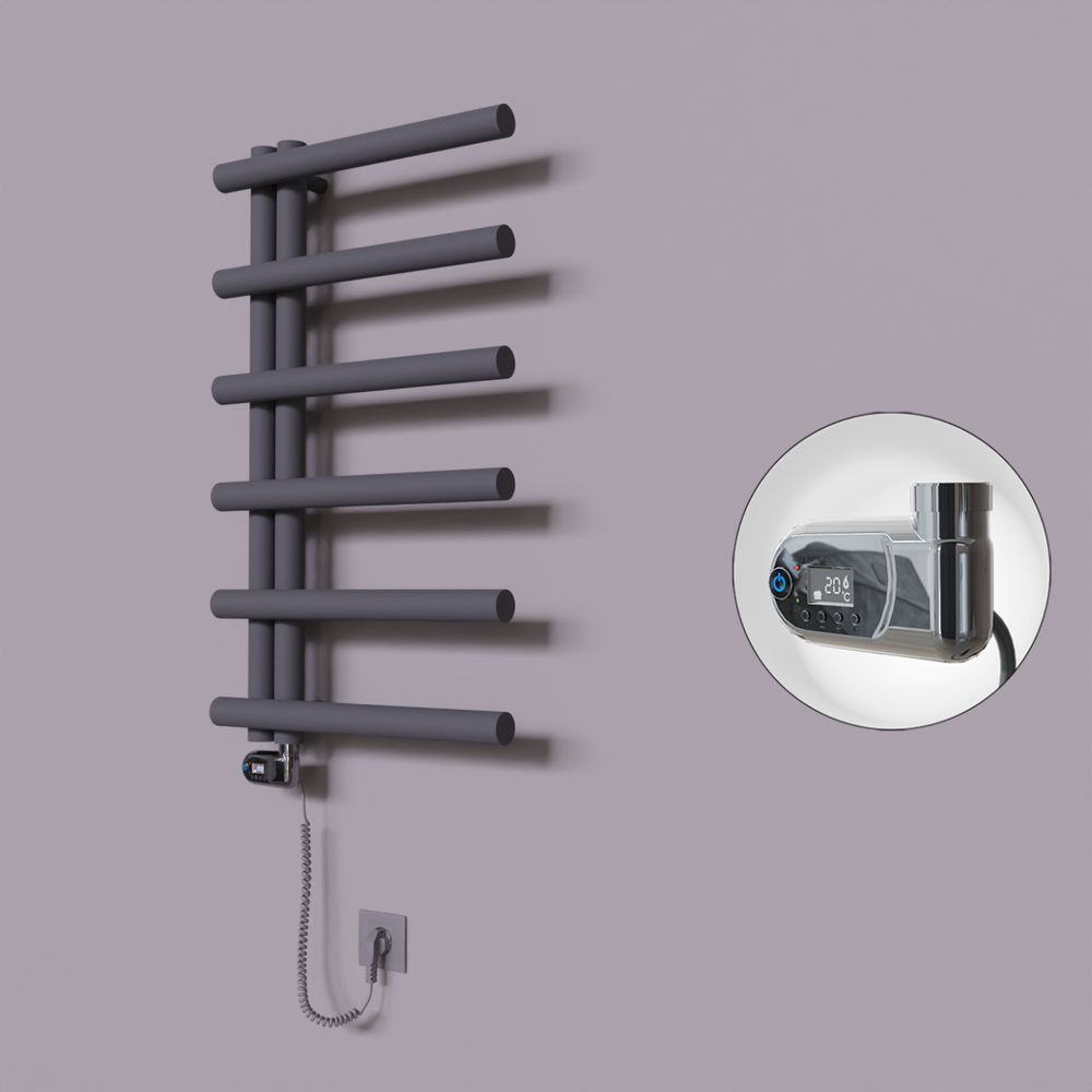 Tuna Dekoratif Elektrikli Havlupan 500x850 Koyu Antrasit (Thesis Termostat) 300W - 1
