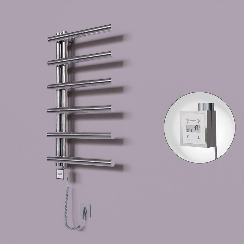 Tuna Dekoratif Elektrikli Havlupan 500x850 Krom (KTX3 Termostat) 200W Spiral Kablolu 