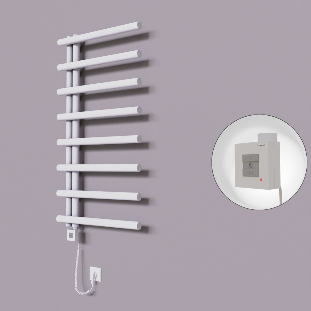 Tuna Dekoratif Elektrikli Havlupan 600x1150 Beyaz (KTX1 Termostat) 600W Spiral Kablolu - 1