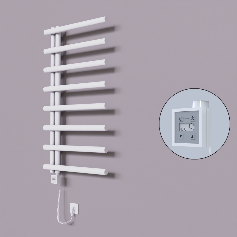 Tuna Dekoratif Elektrikli Havlupan 600x1150 Beyaz (KTX3 Termostat) 600W Spiral Kablolu - 1