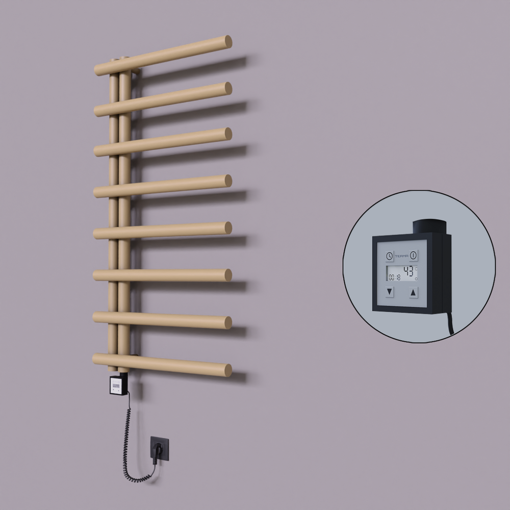 Tuna Dekoratif Elektrikli Havlupan 600x1150 Kapuçino (KTX3 Termostat) 600W Spiral Kablolu - 1