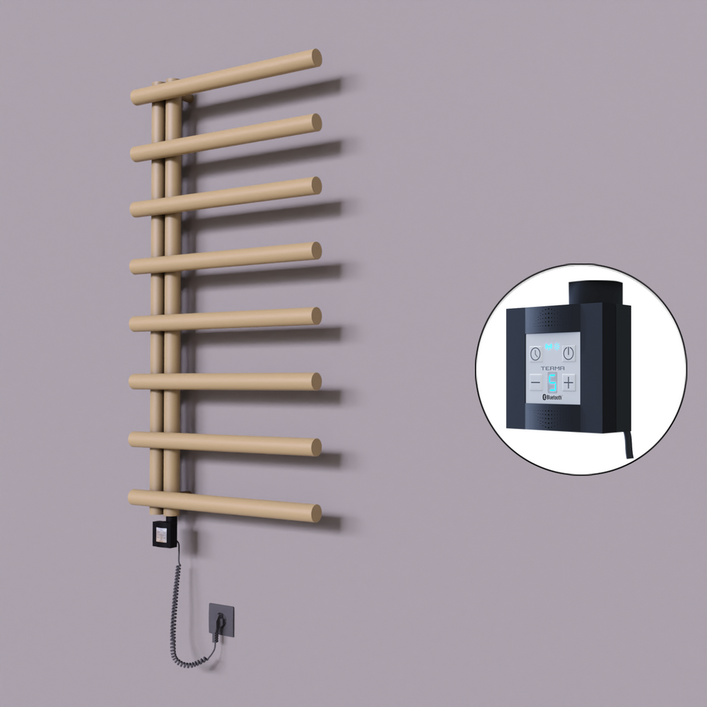 Tuna Dekoratif Elektrikli Havlupan 600x1150 Kapuçino (KTX4 Termostat) 600W Spiral Kablolu - 1